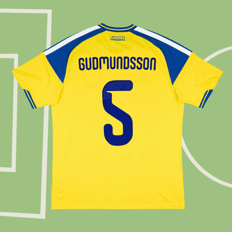 Sverige VM 2026 hemmatröja herr - Gudmundsson 5 gul tröja kortärmad