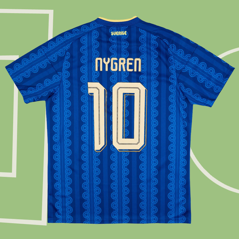 Sverige bortatröja VM 2026 Nygren 10 - blå kortärmad herrtröja