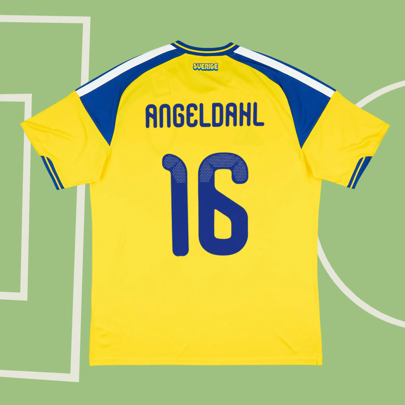 Sverige hemmatröja 2026/27 Angeldahl 16 - kortärmad supportertröja