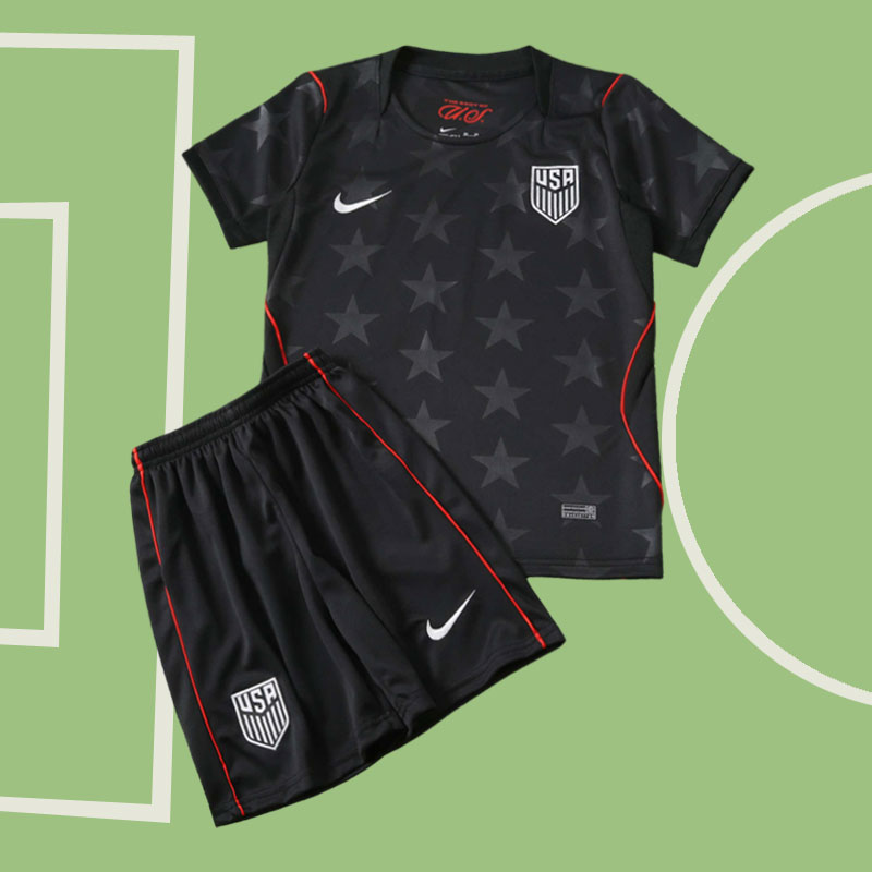 USA bortatröja barn VM 2026 - svart tröja + shorts