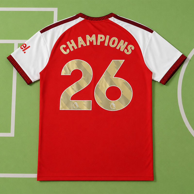 Arsenal hemmatröja 2026/27 herr med guldtryck - Champions 26 fotbollströja