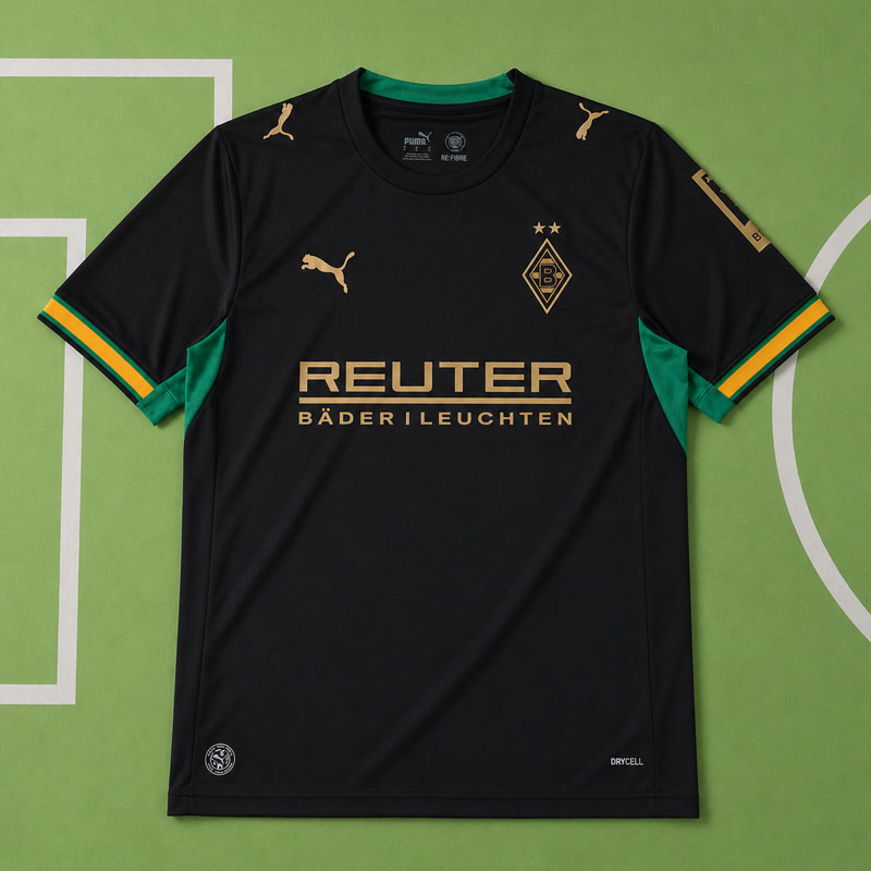 Borussia Mönchengladbach bortatröja 2026/27 herr - svart fotbollströja