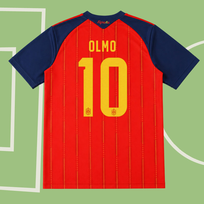 Köp Spanien VM 2026 hemmatröja Olmo 10 - populär fotbollströja för herr