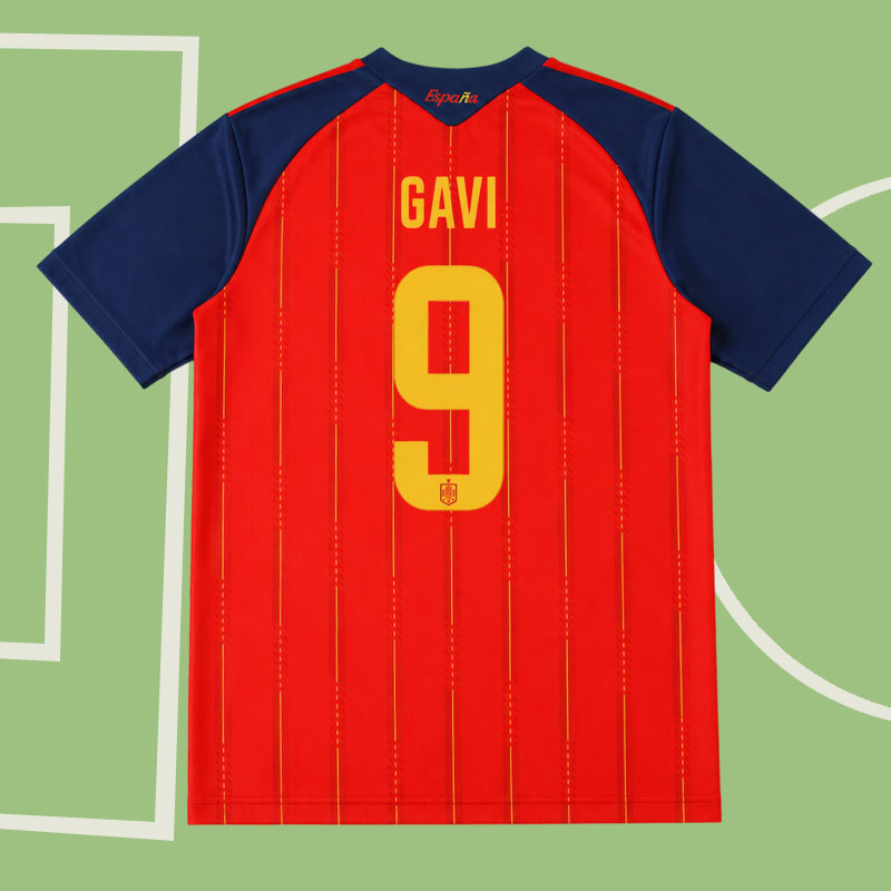 Spaniens Landslagströja VM 2026 GAVI 9 - ny hemmatröja för supporters